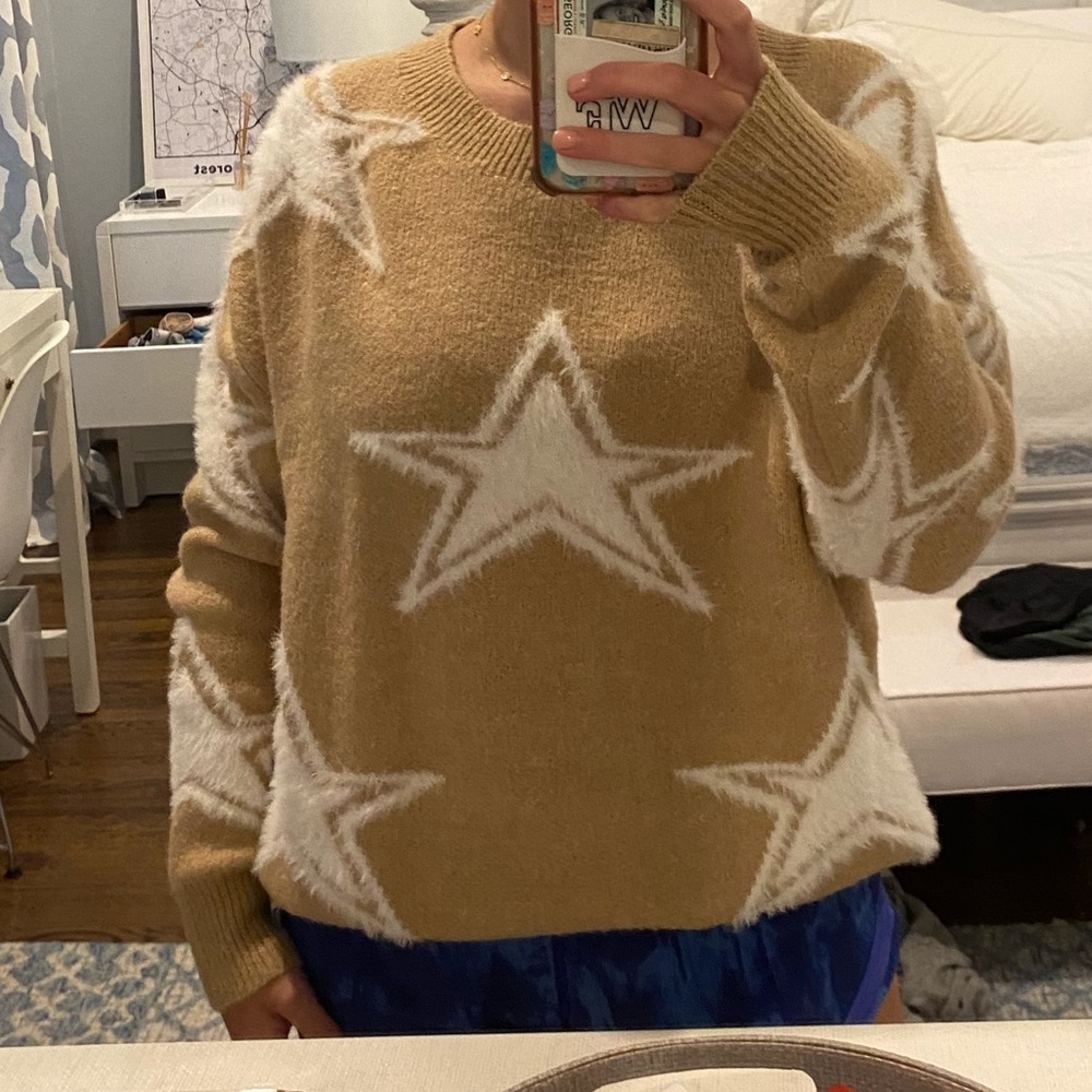 Beige Star Sweater